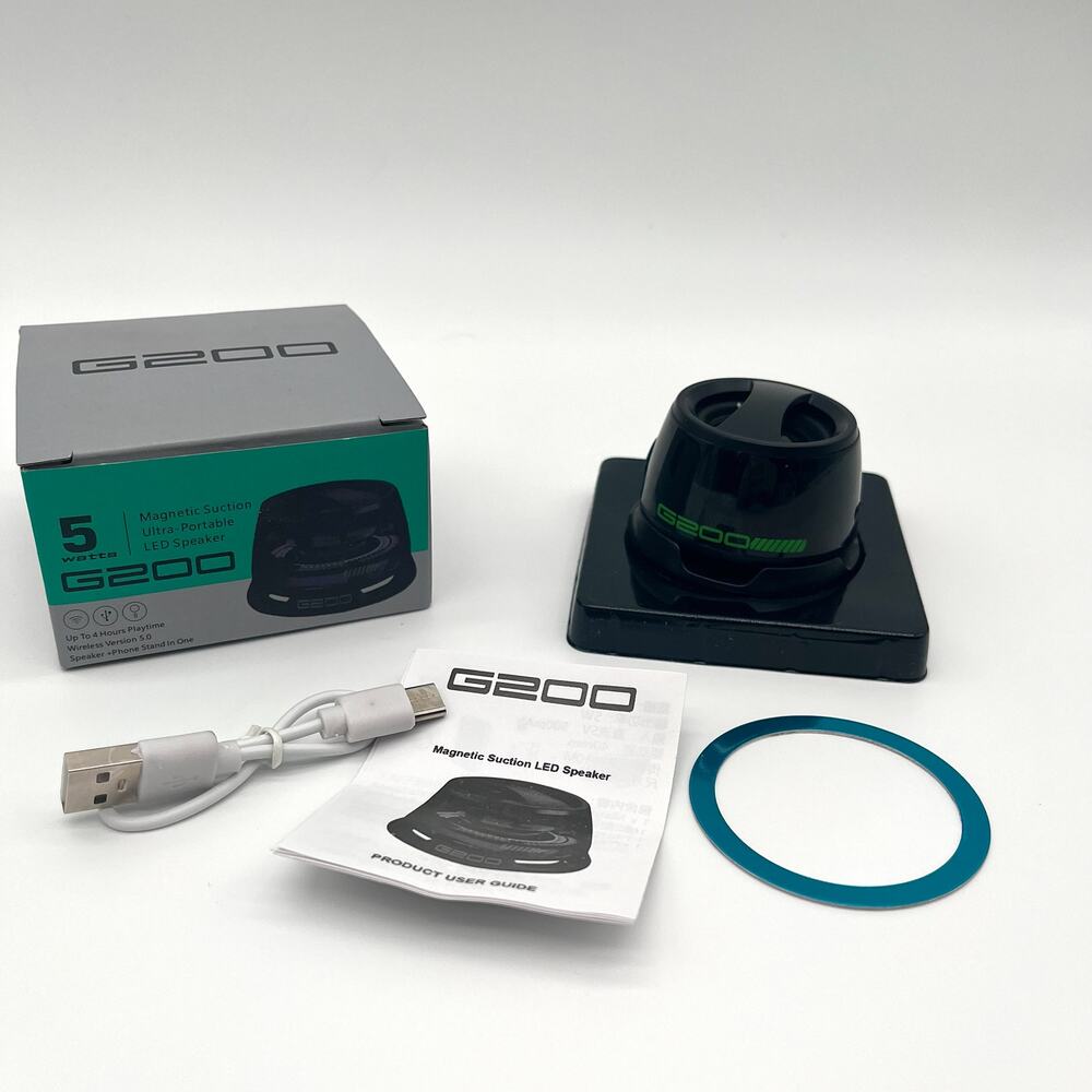 Portable Magnetic Speaker, Bluetooth LED, Phone Stand, NWT